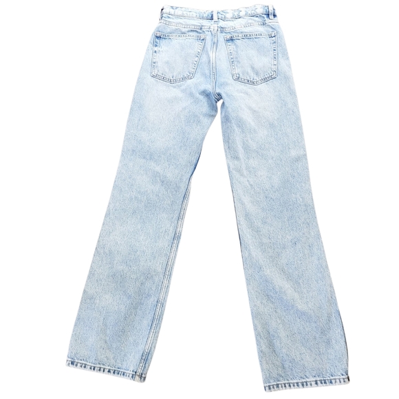 & OTHER STORIES Straight Leg Mid Rise Distressed Rip Knee Jeans Size 26 - Picture 7 of 13
